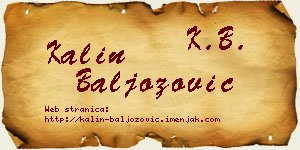Kalin Baljozović vizit kartica